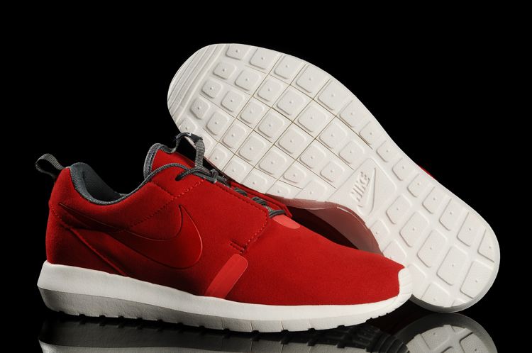 Nike Rosherun Nm 3m Fur Blanc Rouge Nouvelles Chaussures